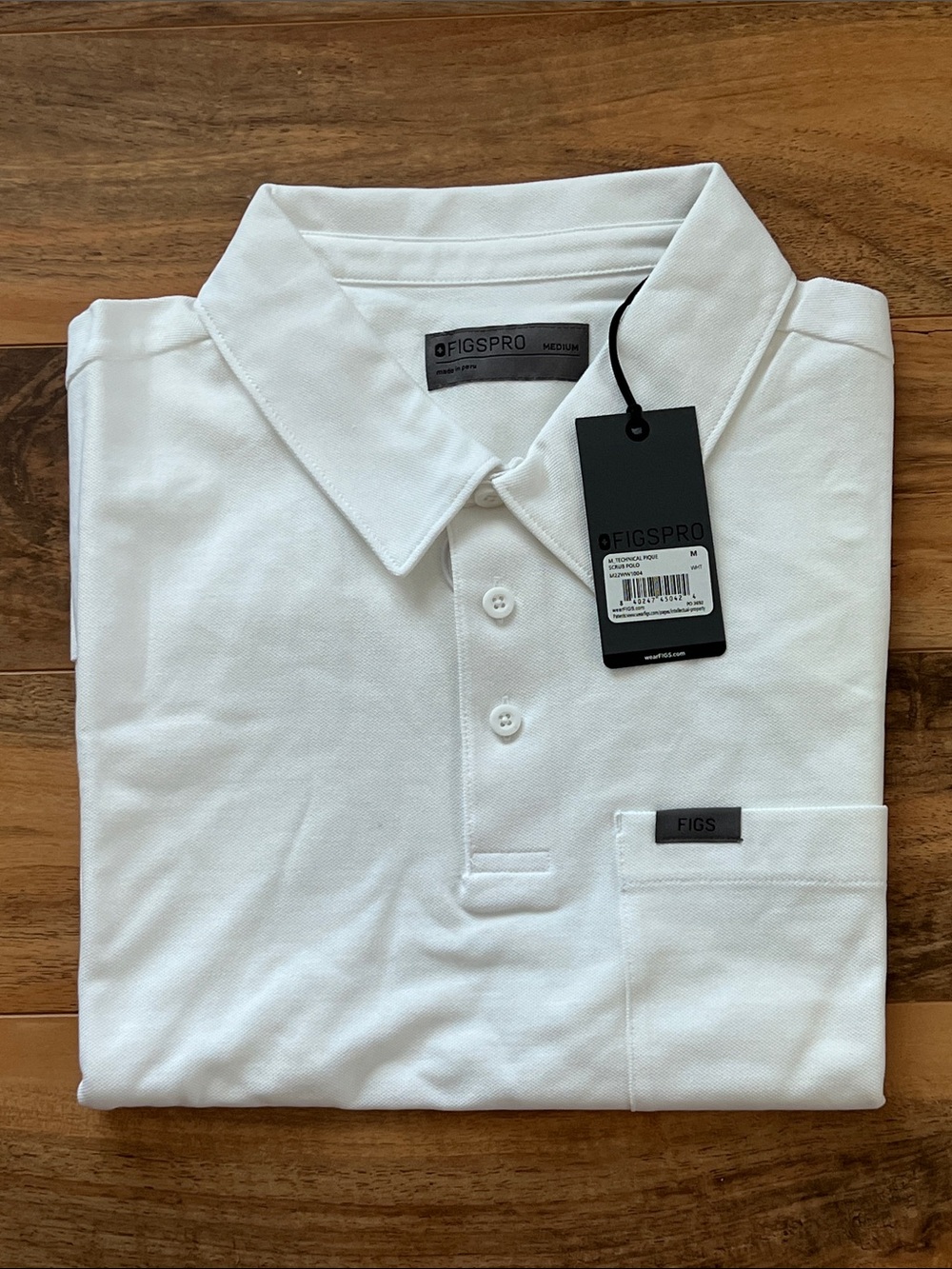 FIGS PRO Men's Medium
Technical Pique Scrub White Polo Nurse Medical Wear NWT